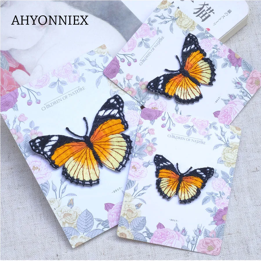 Аппликация AHYONNIEX с вышивкой бабочкой 1 шт. нашивки для одежды аппликация утюга
