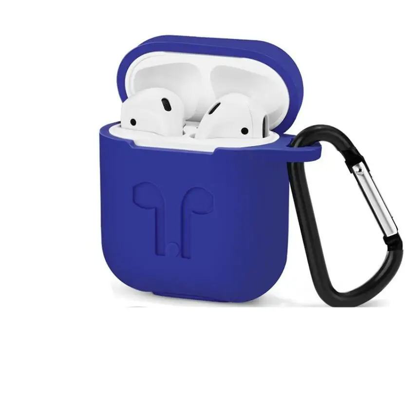 Silicone Eerphone Pouch Store Box Protective Bag+Hook for Apple iphone X 8 7 6 AirPods Wireless Bluetooth Headphone Cover Case |