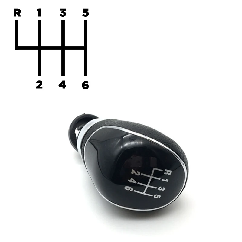 black-R123456 5 6 скоростей ручной рычаг переключения передач Ручка с кожаной загрузкой для FORD FOCUS MK2 FL MK3 MK4 MK7 MONDEO MK3 C-MAX S-MAX TRANSIT GALAXY - Название цвета: black-R123456