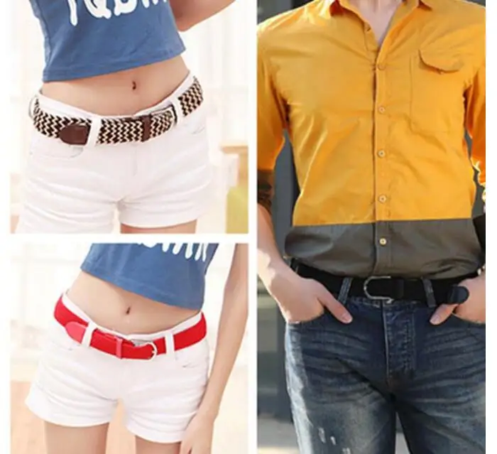 Новинка 2017 мужской и женский пояс эластичный плетеный студенческие