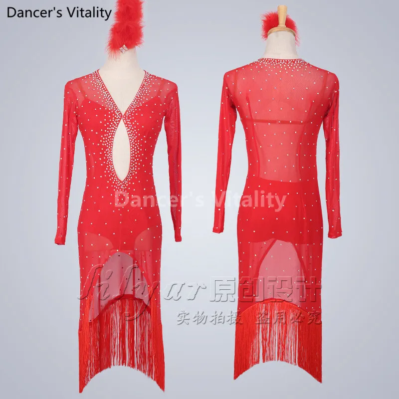 Женское/Детское платье для латиноамериканских танцев со стразами|tango dress|dance