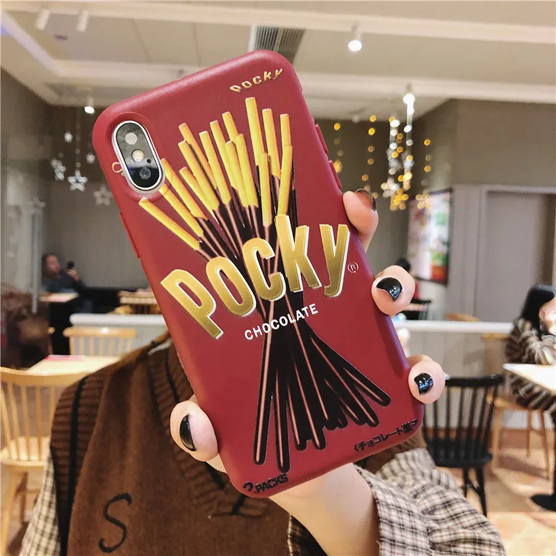 Японский матовый Силиконовый чехол Pocky для iPhone X XS Max 6 s мягкий из ТПУ 8 7 Plus XR |