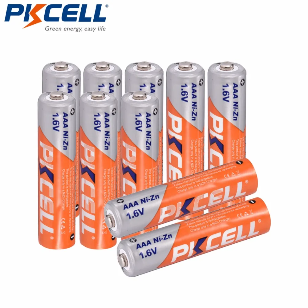 10 X PKCELL Ni-Zn 900mWh 1.6V AAA Battery Rechargeable 3A Bateria Baterias | Электроника