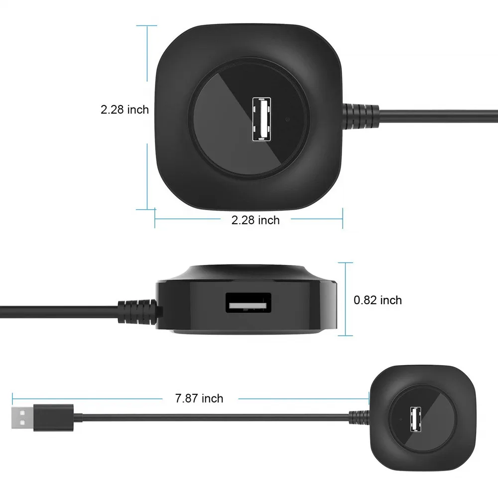 4 портовый концентратор USB 2 0 Zeadow с интерфейсом Micro для Mac Windows Linux ноутбуков