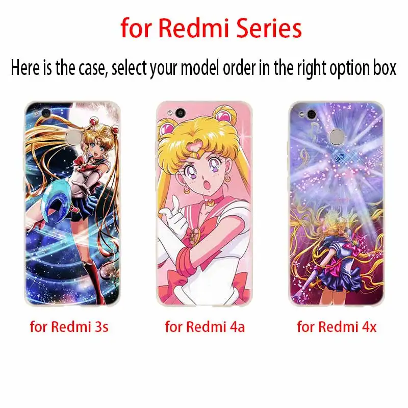 Милый мягкий чехол с Сейлор Мун fanart для Xiaomi Redmi 9A 8A 7A Note 10 9 8 7 Pro Max 10S 9S 8T роскошный