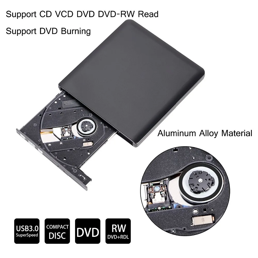 Внешний тонкий USB 3 0 DVD горелка RW VCD CD ГОРЕЛКА привод Superdrive Портативный для Apple Pro Air