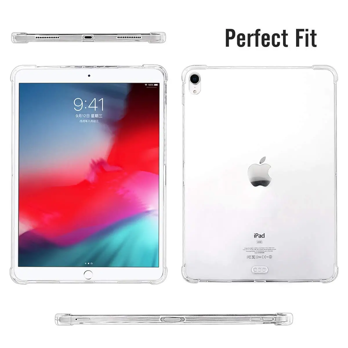 Чехол для Apple iPad Pro 11 и 12 9 2018 ТПУ Силиконовый противоударный прозрачный мягкий