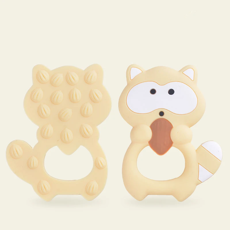 5 шт./компл. Прорезыватель енота Мультяшные силиконовые бусины Детские