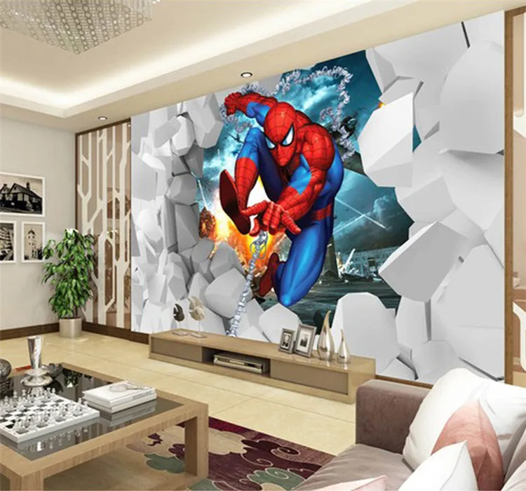Пользовательские Настенные обои 3D стерео мультфильм паук детская комната