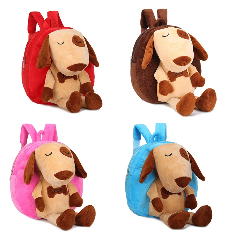 DDWE Милая мультяшная собака/лиса детская школьная сумка Детский плюшевый рюкзак с