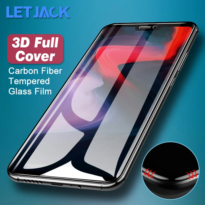 3D изогнутый край углеродного волокна полное покрытие закаленное стекло для One Plus