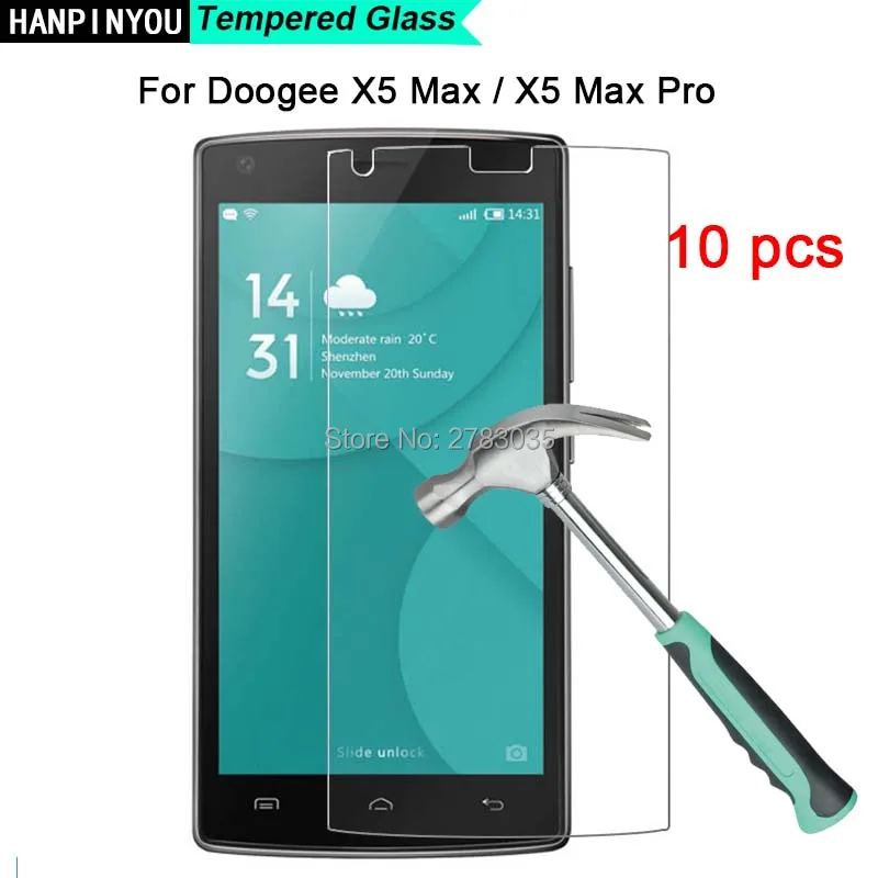 

10 Pcs/Lot For Doogee X5 Max / X5 Max Pro 5.0" 9H Hardness 2.5D Ultra-thin Toughened Tempered Glass Film Screen Protector Guard