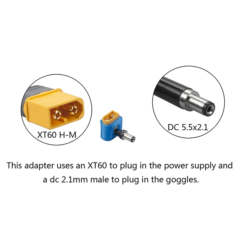 1 PC Fatshark Immersion RC Goggles Battery Adapter Plug Connector XT30XT60 to DC5.5X2.1 for 2-6S Lipo XT30 XT60 FPV Dominator | Игрушки и