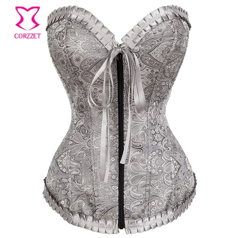 Женский корсет бюстье Burlesque из парчи с узорным рисунком обвалом укороченный Топ