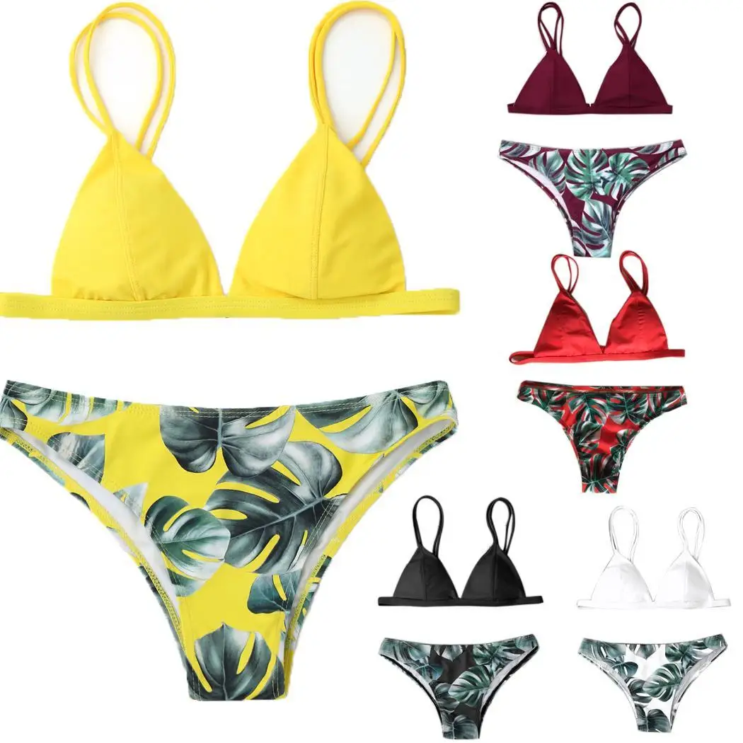 Женское модное пляжное бикини с цветочным принтом пляжный для отдыха плавания