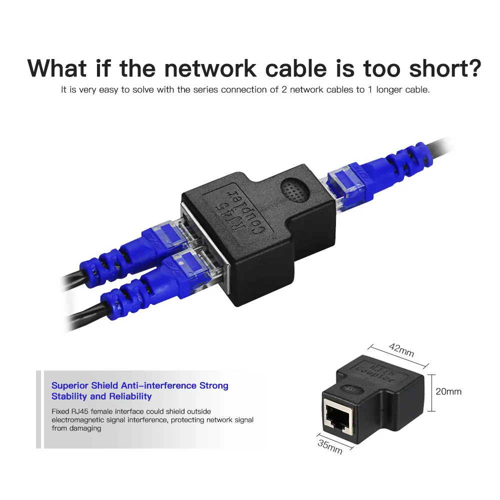 RJ45 разветвленный коннектор для адаптера отклонения в размерах на 1-2 Женский