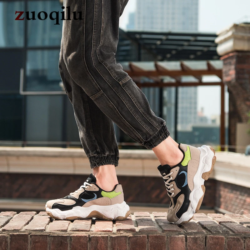 2019 мужская повседневная обувь лето дышащая сетка на толстой подошве мужские