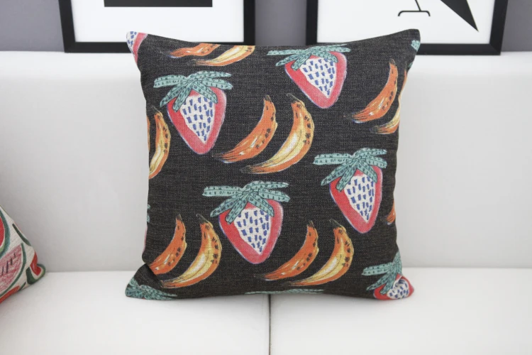 Фруктовая Подушка граффити банановая арбуза клубники льняная наволочка для