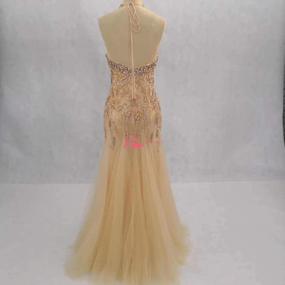 Блестящие золотые вечерние платья-русалки для выпускного вечера 2019 женские