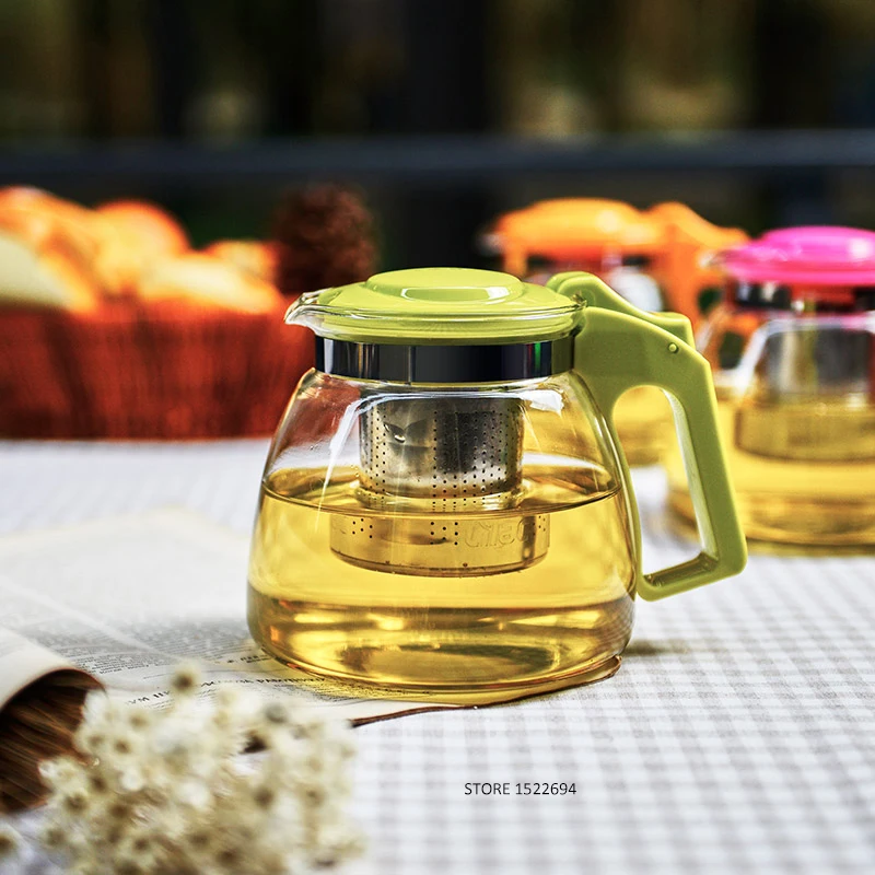Стеклянный чайник Reinfored 900 мл стеклянный графин с инфузером для процветания и