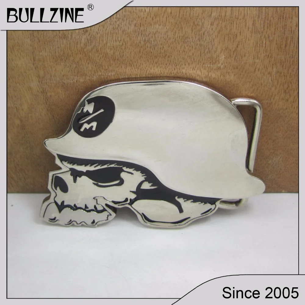 Пряжка для ремня Bullzine Skull с серебряной отделкой FP 01826 подходит шириной 4 см|belt