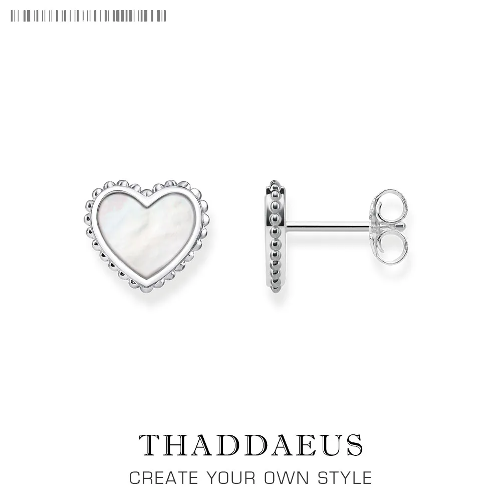 Серьги гвоздики в форме сердца Shell европейский стиль модные блестящие ювелирные