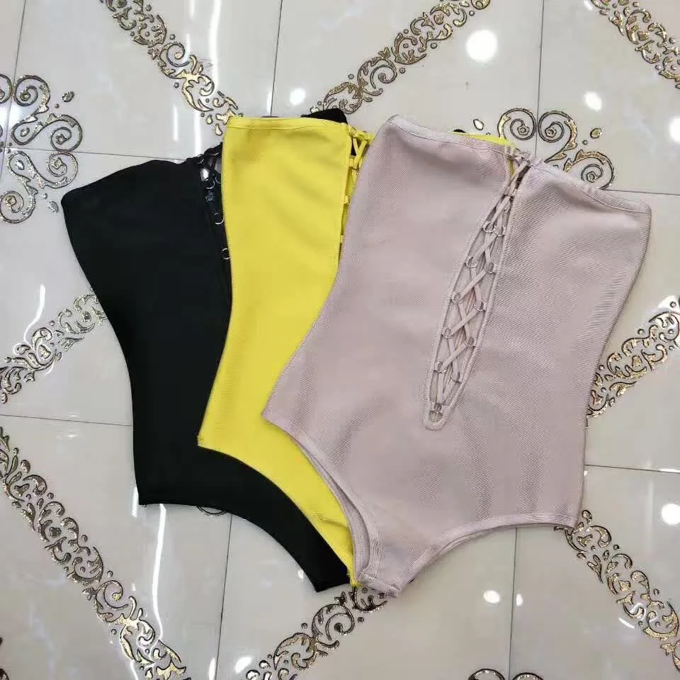 2017 самое популярное модное женское Боди без бретелек с перекрестным дизайном |