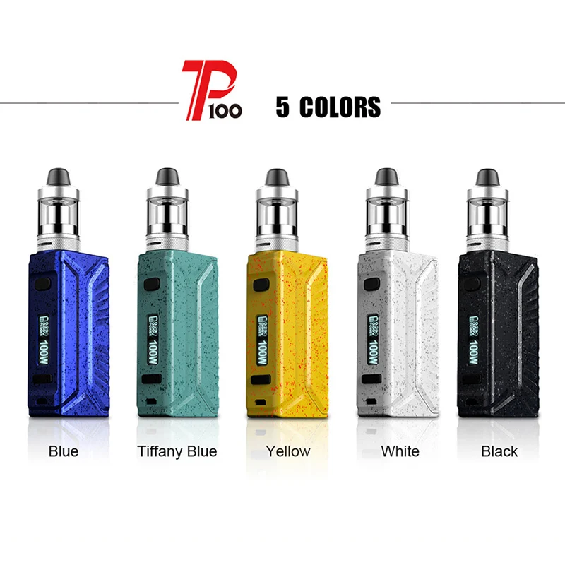 Original GTRS P100 Starter Kit 5 colors ecigarette with 100W Box Mod 2.5ML Tank Atomizer power by 1Pc 18650 battery | Электроника