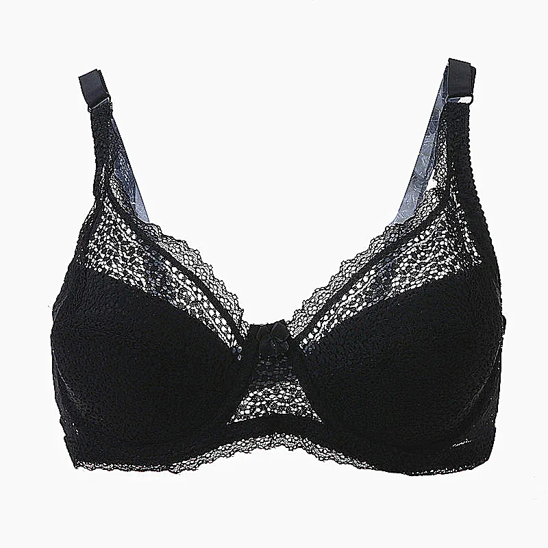 Secret Bra Sexy Underwire Bras Women Ultra Thin Lace Sheer Brassiere Soft Full Coverage Push Up Bralette Tops Big Size Underwear