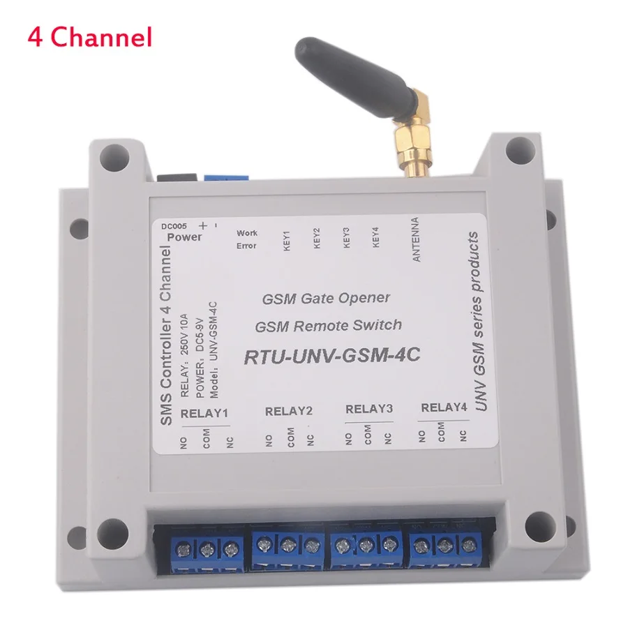 4 Channel 2G сеть 1/4 релейный модуль с Чехол SMS Вызов GSM переключатель дистанционного управления SIM800C STM32F103CBT6 для теплицы кислородный насос - Комплект: 4 Channel