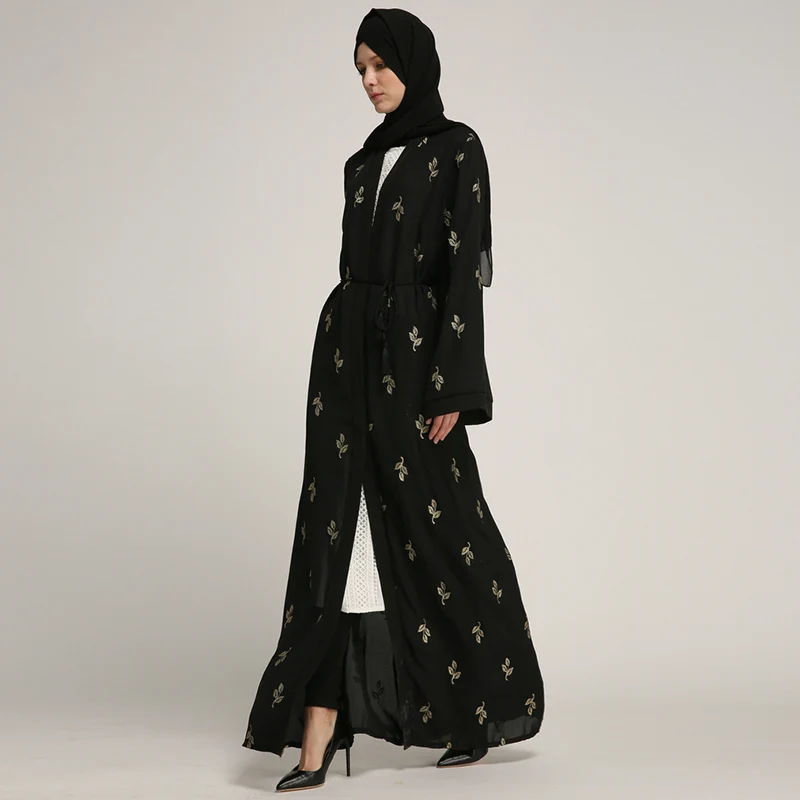 Buytiz Повседневное черный сетки мусульманские abaya Макси длинное платье Роба платья