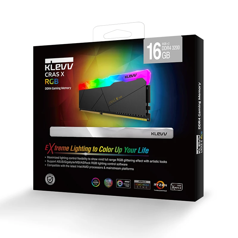 Оперативная память для ПК игровая модуль памяти новый KLEVV 16 Гб 2X8GB двухканальный