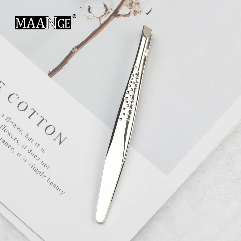 1 шт. Серебристые Угловые наклонные брови нержавеющая сталь tweezers удаление волос для лица Триммер для бровей зажим для ресниц инструмент для макияжа