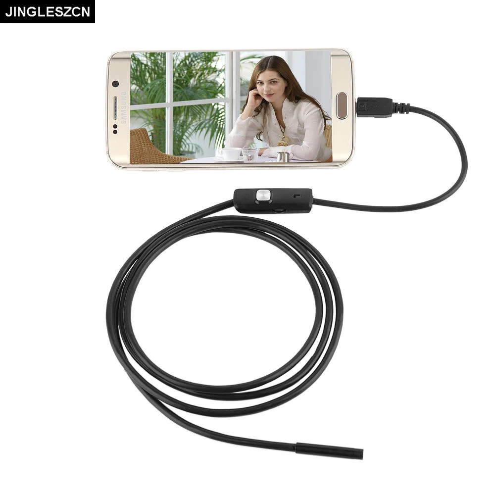 Новейший 1 м/1,5 м/2 м/3,5 м/5 м/10 м 5,5 мм водонепроницаемый мини USB Android эндоскоп 6 светодиодный бороскоп Инспекционная камера для Android PC