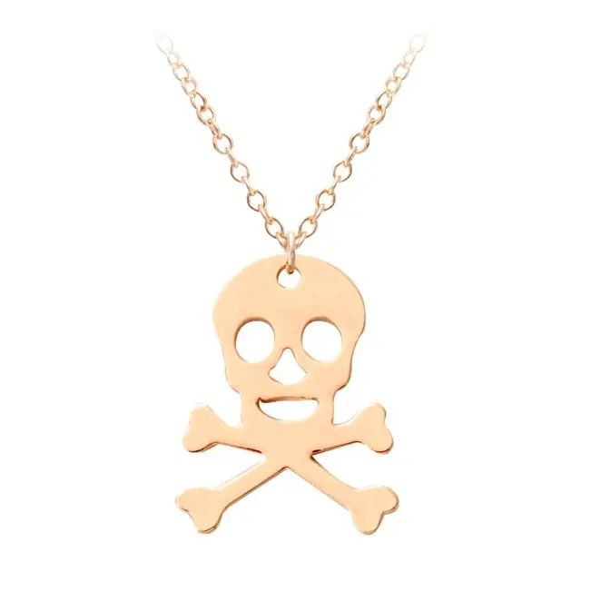 

New Fashion 3 Colors High Polished Stain Steel Skull Head Necklace For Woman Man Gift