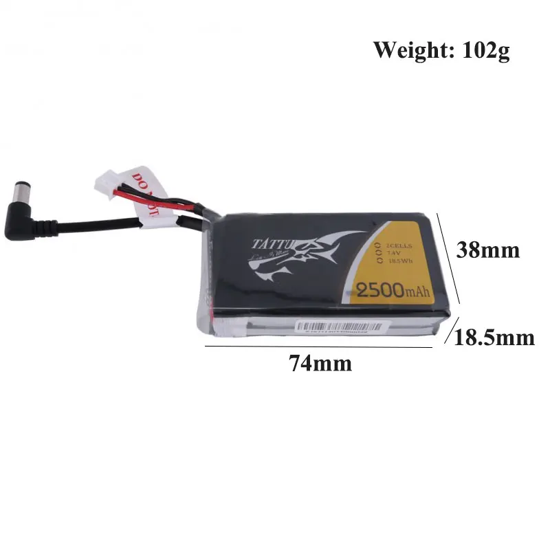 Литий-полимерный аккумулятор tattu 2s 2500mAh Lipo 7,4 V FPV Goggle Аккумулятор для очков Fatshark RC инструменты RC аксессуары FPV части