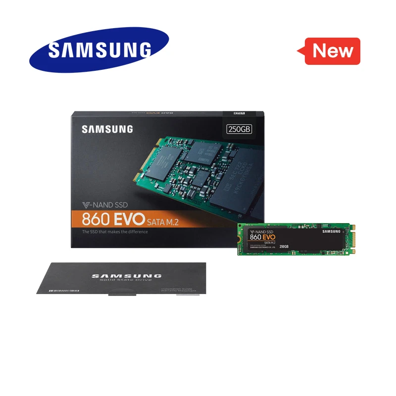 SAMSUNG SSD 860 EVO M.2 2280 SATA 250 ГБ 500 1 ТБ Внутренний твердотельный диск жесткий HDD M2 ноутбук