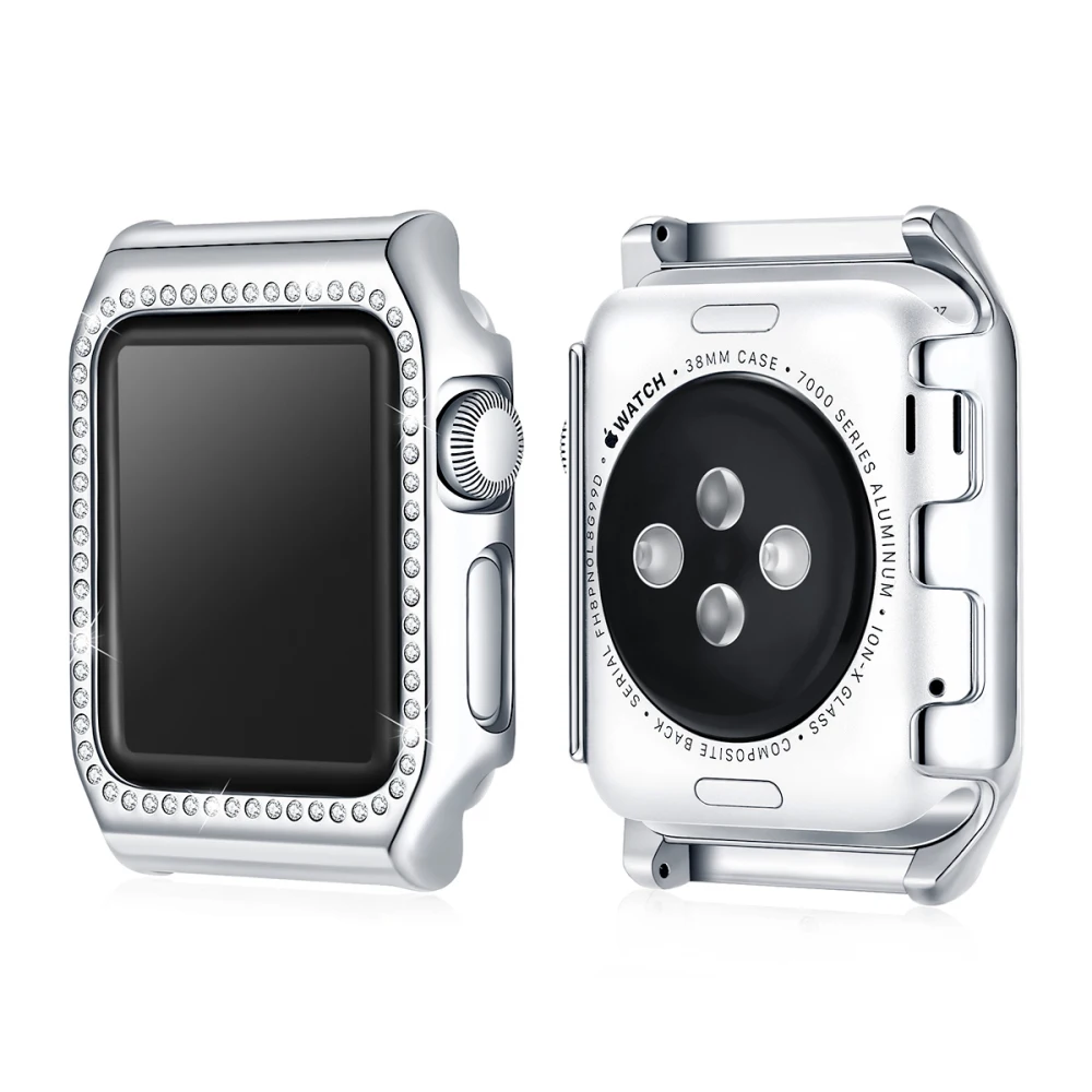 KLFS для Apple Watch 38 мм/42 мм PC жесткий чехол Серия 1/2/3 рамка Защитная крышка блестящие