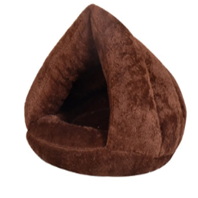 dark brown Кровать для питомца кошки собаки мягкая флисовая зимняя теплая маленькая собака кошка спальный мешок щенок пещерные кровати - Цвет: dark brown