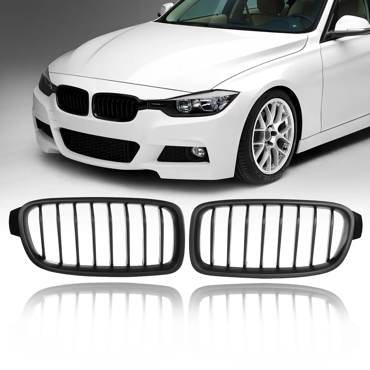 1 пара матовых черных грилей для передних почек BMW F30 F31 F35 3 серии 2012 2013 2014 2015 2016