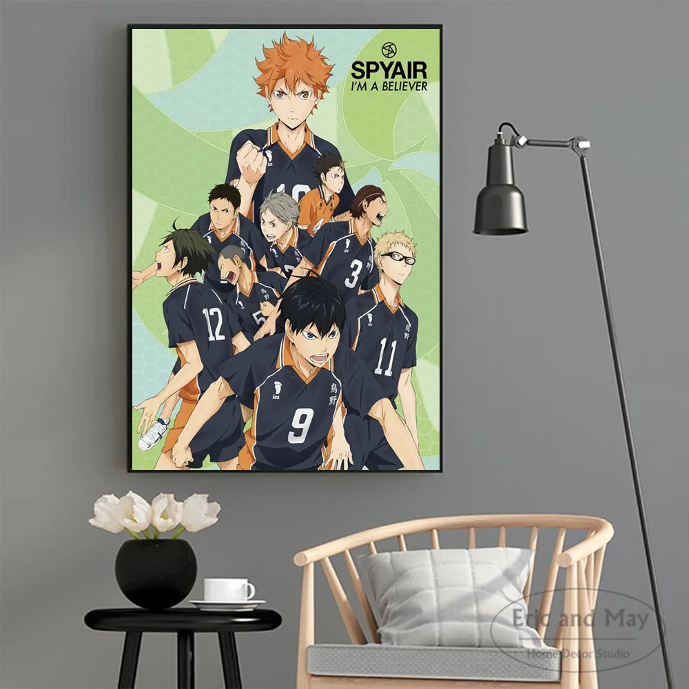 Haikyuu Аниме Полный персонаж холст Художественная печать картина Современная