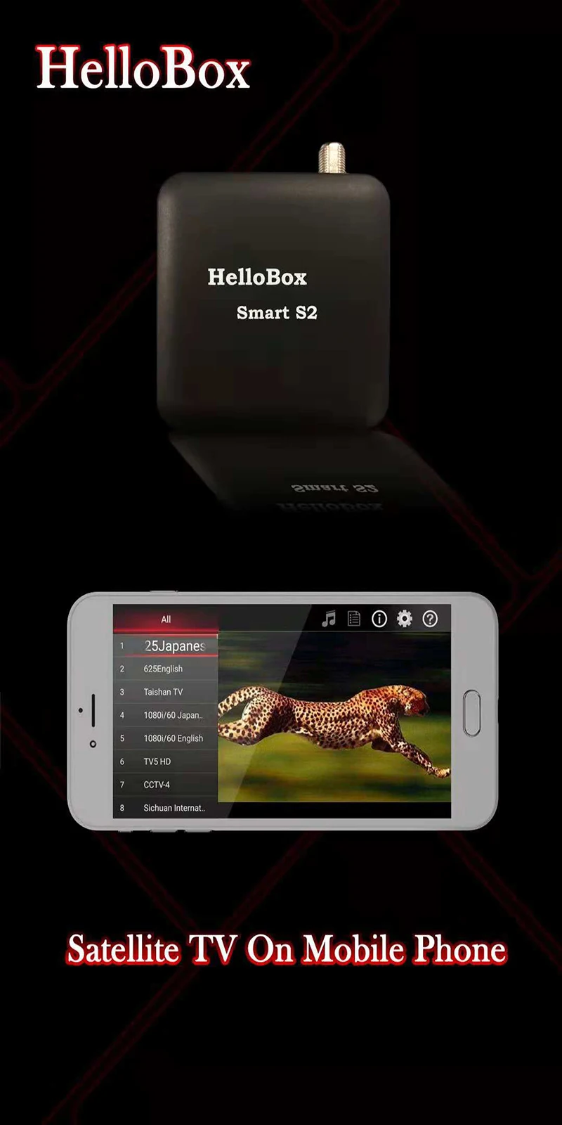 HELLOBOX SMART S2 Мини цифровой BLUETOOTH DVB-S2 спутниковый искатель метр с системой ANDROID приложение для DVB спутниковый ТВ приемник