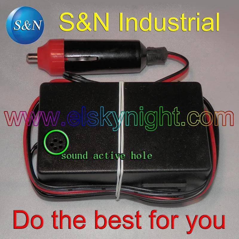 

Sound activated EL inverter/driver on/music/off for 15 meters el wire (el wire not included)+free shipping