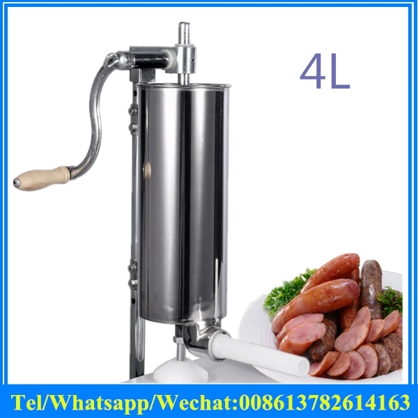 Ручная колбасная машина из нержавеющей стали 4л бытовой вертикальный колбасный