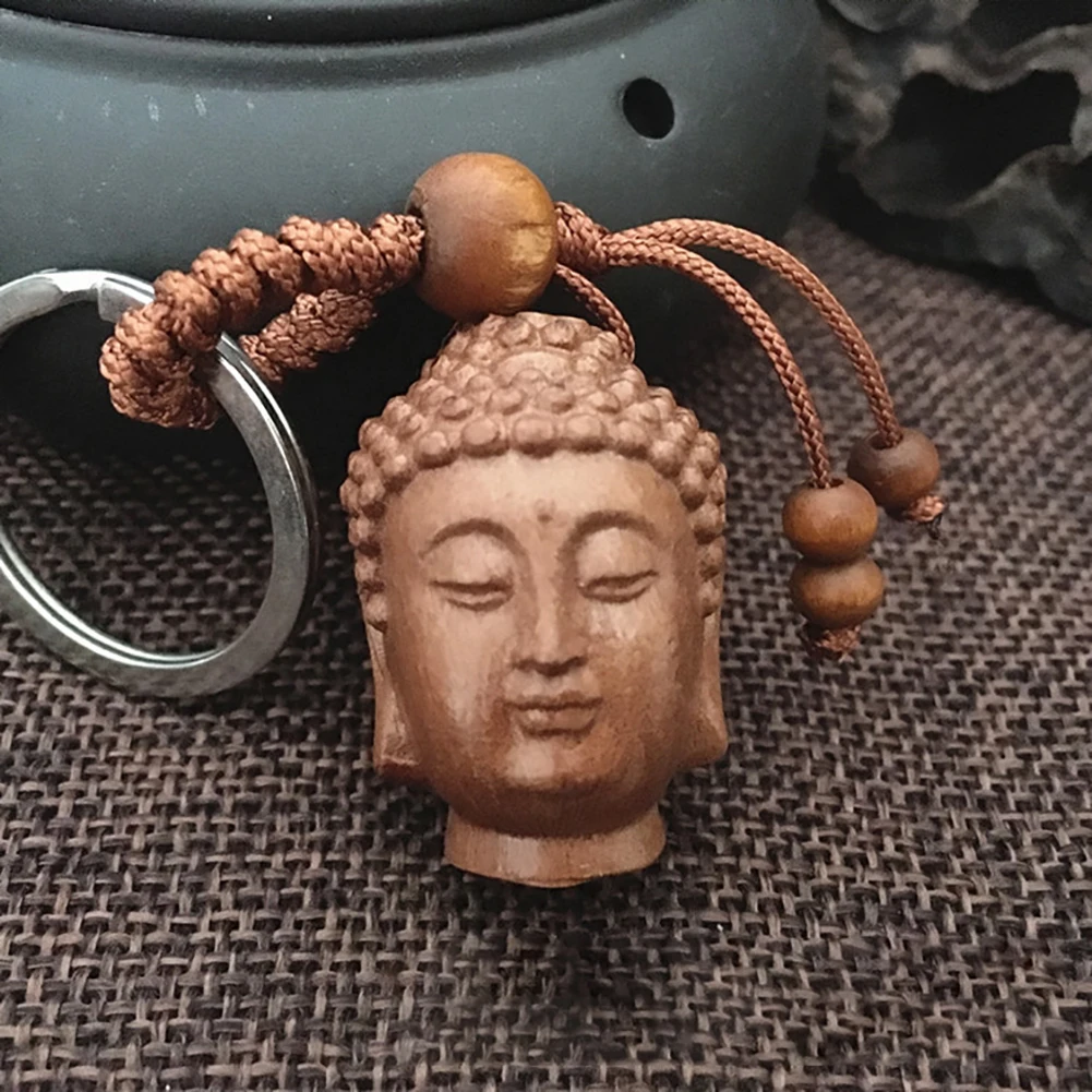Прочный Мини Деревянный в форме головы Будды статуя ремесло Шакьямуни татхагата