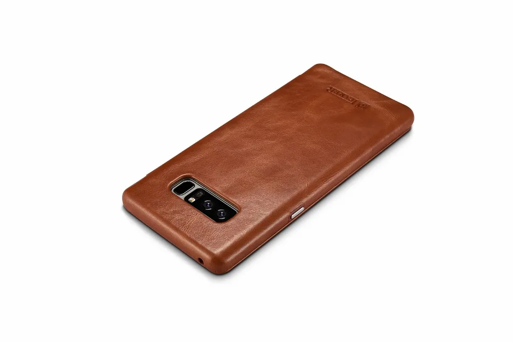 Округленными изогнутыми краями Винтаж в ретро-стиле для samsung Galaxy Note 8 Note8 бренд icarer натуральная из натуральной коровьей кожи кожаный чехол