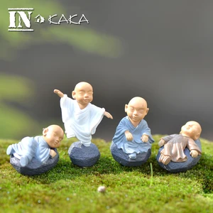 4 шт. фигурки китайского гунг-фу, миниатюрные куклы-монахи, миниатюрные украшения для сада, аксессуары сделай сам для террариума