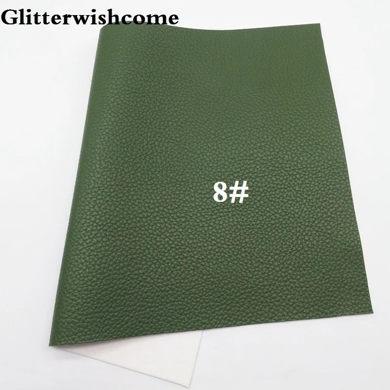 Glitterwishcome 21X29 см A4 Размер Синтетическая кожа листы, личи искусственная кожа листы, Vinil Para Lazos для бантов, GM079A - Цвет: 8