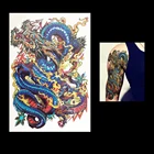 1 шт. Lucky Blue Dragon Flower на руку, водостойкая Татуировка HB045, временная для женщин, мужской боди-арт, тату, наклейка, украшение, Шарм