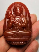 exquisite red agate bodhisattva statue auspicious amulet pendant